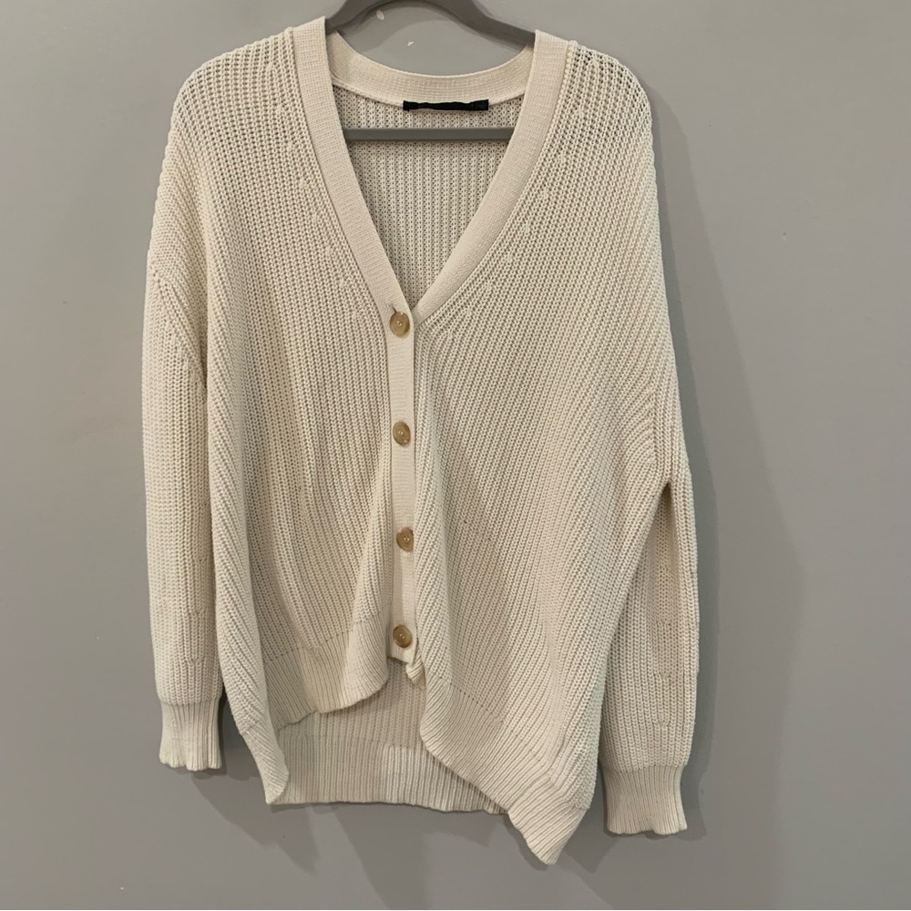 Jenni Kayne Sweater Cocoon Cardigan Cotton in Ivory White - Picture 5 of 9